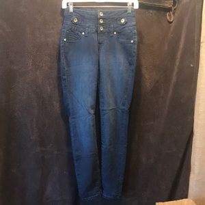 Refugee size 2 skinny high waisted jeans used dark